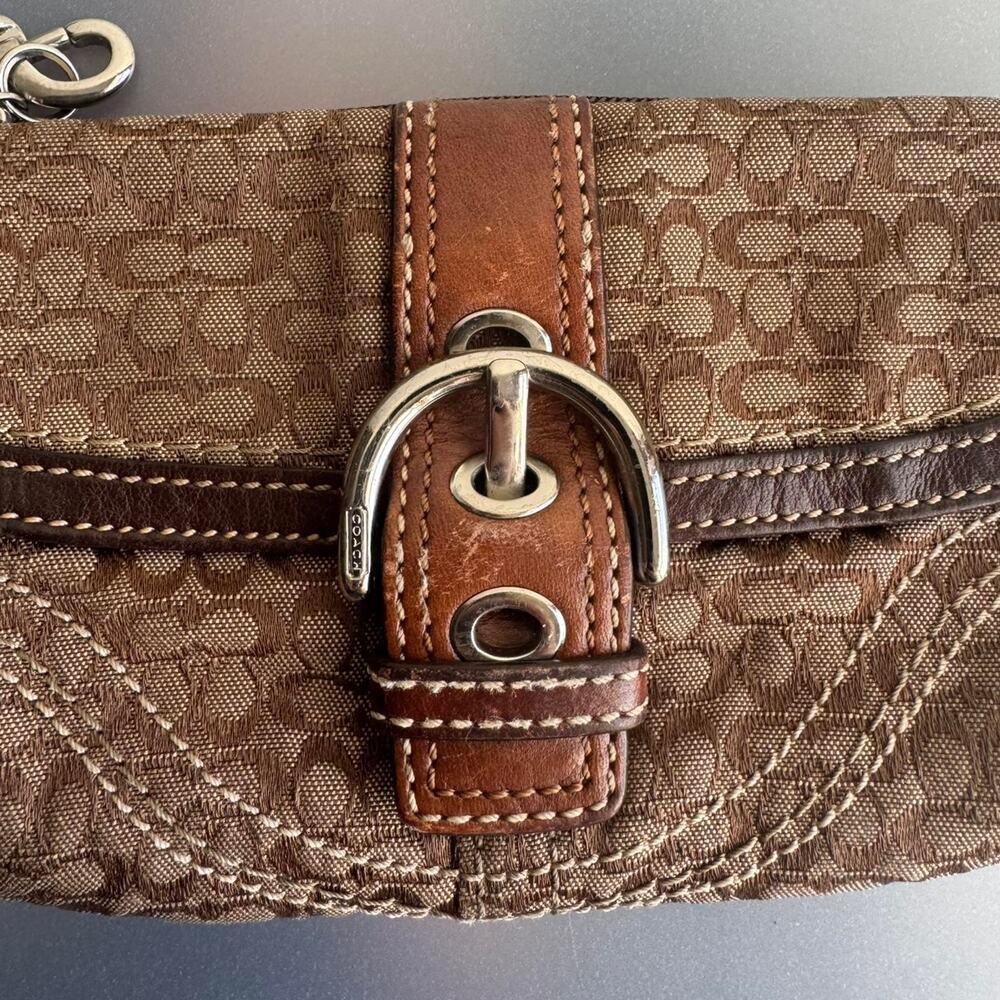 Coach Y2K Brown Signature Mini Wristlet - Picture 4 of 7